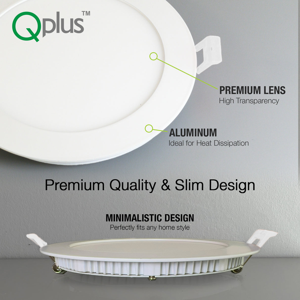 QPlus Luz LED empotrable delgada de 6 pulgadas con caja de conexiones de metal, 13 W, 1050 LM, CCT único, regulable, certificación Energy Star, certificación ETL, clasificación IC, ubicación húmeda, 5 años de garantía