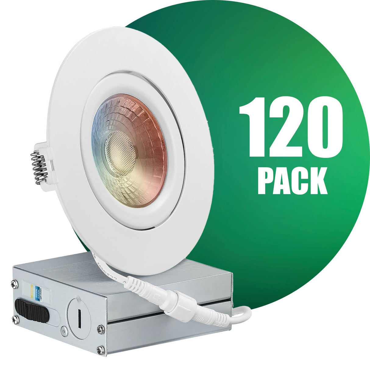 QPLUS 4 pulgadas Gimbal Empotrable Ajustable Multi Color Temperatura LED Pot Light (Temperatura de color cambiable por el interruptor de pared)