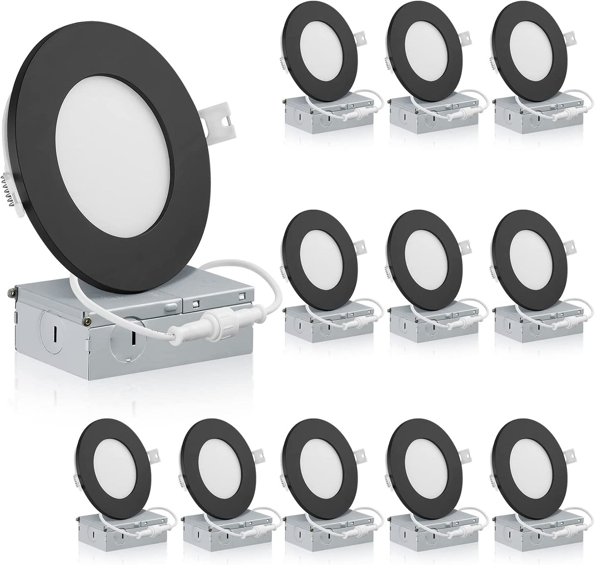 4 Inch Recessed LED Lighting, Slim, 4CCT Color Selectable from Wall Switch, Wet Rated