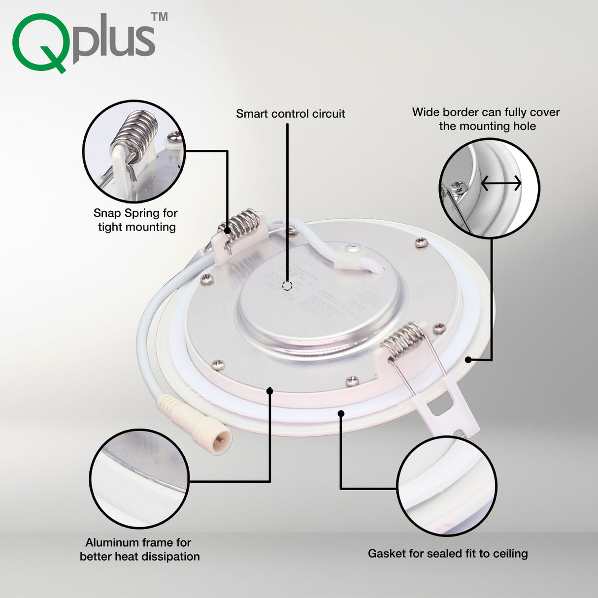 QPlus Smart Slim LED Pot Light de 4 pulgadas (WiFi - Sin concentrador) - RGB 16 millones de colores y blanco sintonizable 2700K a 6500K