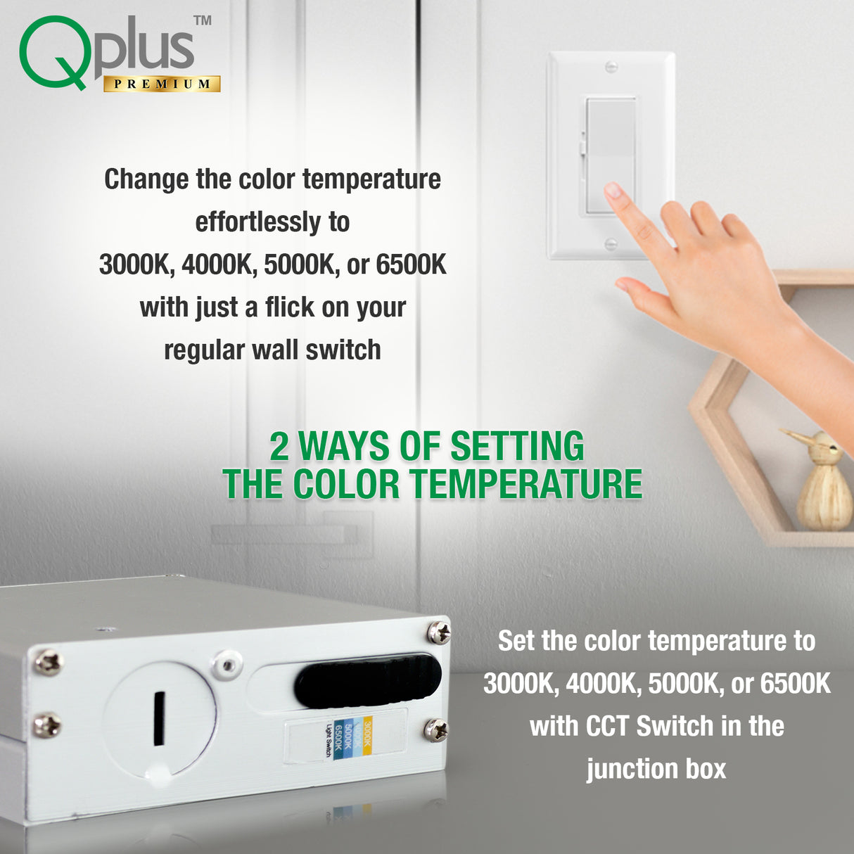 QPLUS 4 pulgadas Gimbal Empotrable Ajustable Multi Color Temperatura LED Pot Light (Temperatura de color cambiable por el interruptor de pared)