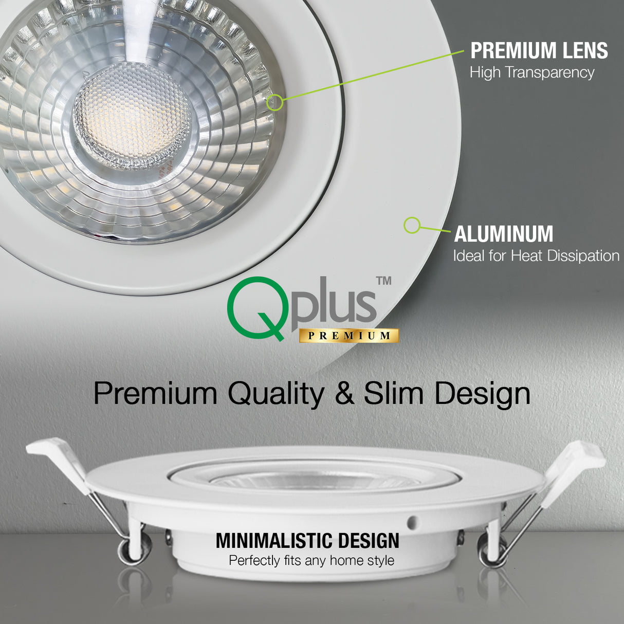 QPLUS 4 pulgadas Gimbal Empotrable Ajustable Multi Color Temperatura LED Pot Light (Temperatura de color cambiable por el interruptor de pared)
