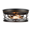 Qplus 12 Inch Vintage Flush Mount Ceiling Light Fixture with 2 E26 Bulb Base