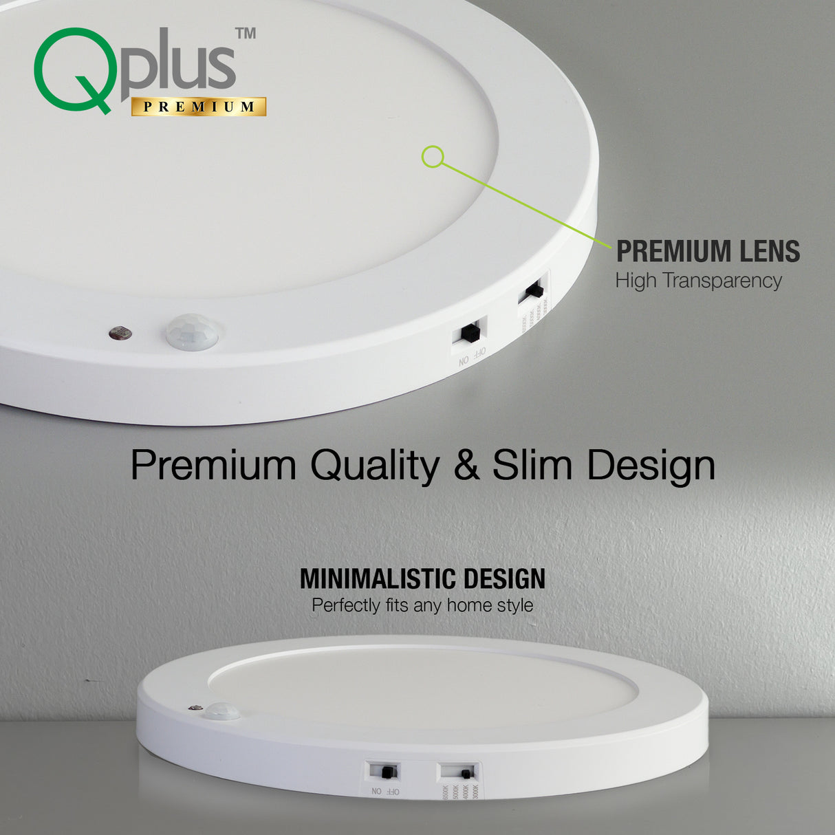 QPlus 9 pulgadas 4CCT ajustable temperatura multicolor LED sensor de movimiento montaje empotrado 16W (blanco, plata y bronce)