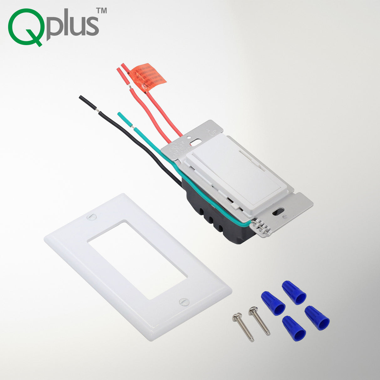 Interruptor de atenuación QPlus LED de 3 vías con placa de pared - Certificación cUL y FCC