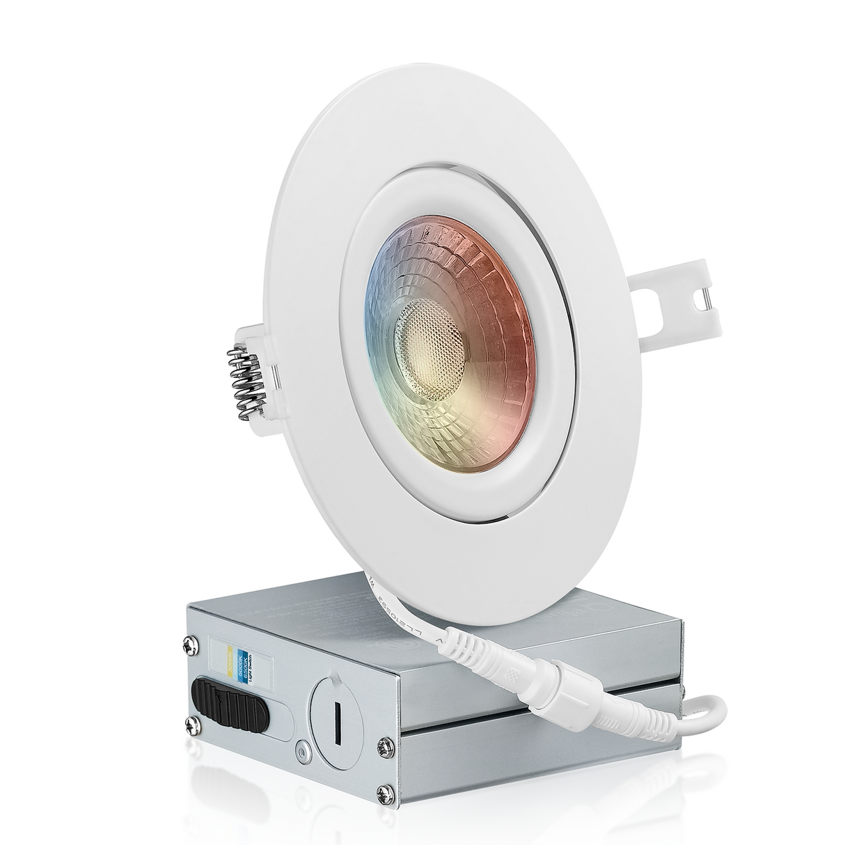 QPLUS 4 pulgadas Gimbal Empotrable Ajustable Multi Color Temperatura LED Pot Light (Temperatura de color cambiable por el interruptor de pared)