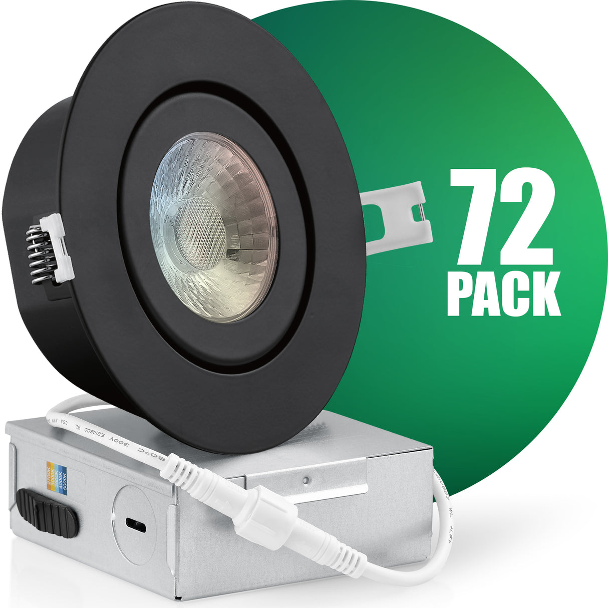 QPLUS 4 pulgadas Gimbal Empotrable Ajustable Multi Color Temperatura LED Pot Light (Temperatura de color cambiable por el interruptor de pared)