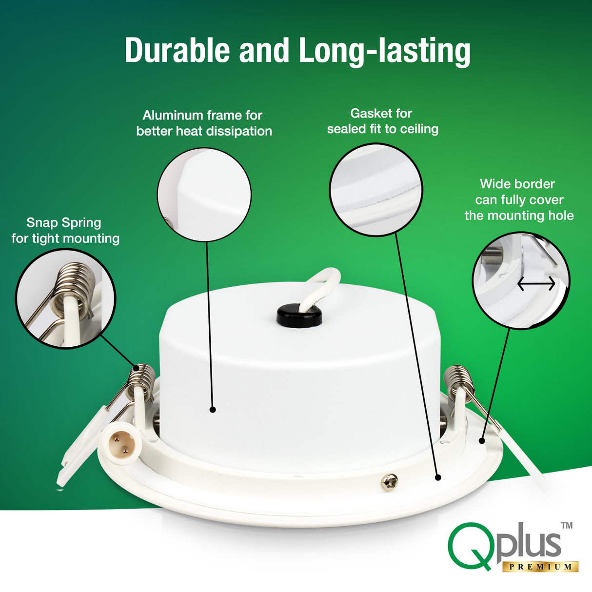 QPLUS 4 pulgadas Gimbal Empotrable Ajustable Multi Color Temperatura LED Pot Light (Temperatura de color cambiable por el interruptor de pared)