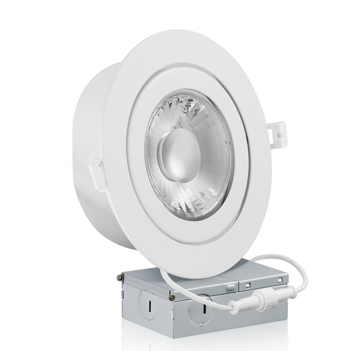 QPlus Luz LED empotrable tipo cardán hermético de 6 pulgadas con caja de conexiones de metal, 13 W, 1050 lm, CCT único, regulable, certificación Energy Star, certificación ETL, clasificación IC, ubicación húmeda, 5 años de garantía
