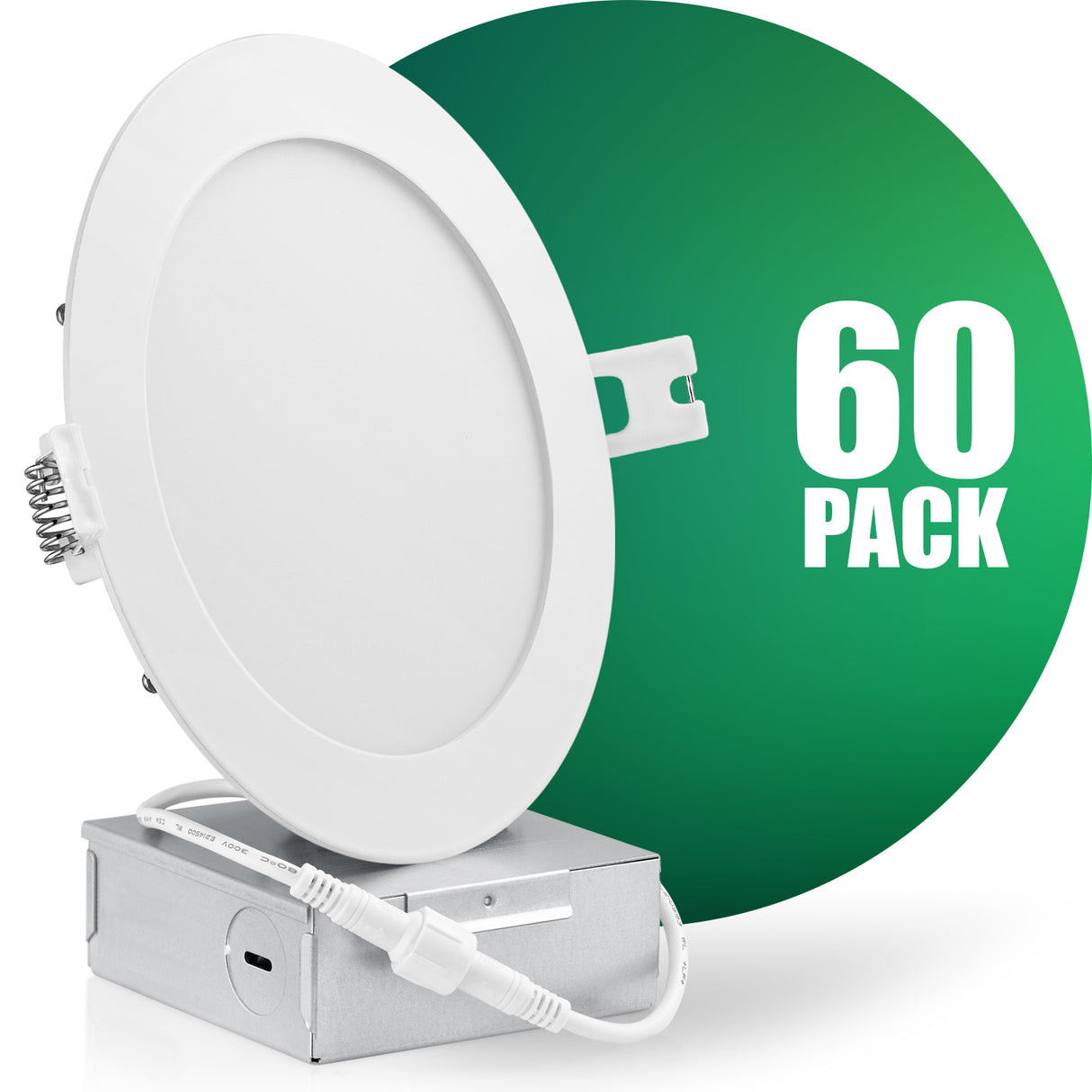 QPlus Luz LED empotrable delgada de 6 pulgadas con caja de conexiones de metal, 13 W, 1050 LM, CCT único, regulable, certificación Energy Star, certificación ETL, clasificación IC, ubicación húmeda, 5 años de garantía