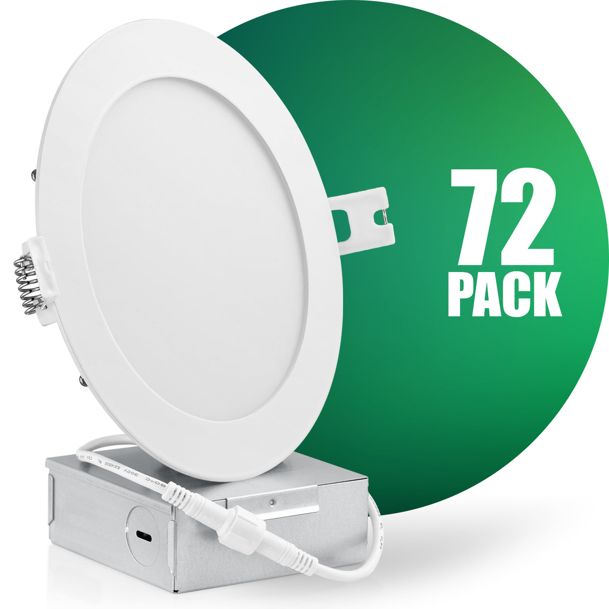 QPlus Luz LED empotrable delgada de 6 pulgadas con caja de conexiones de metal, 13 W, 1050 LM, CCT único, regulable, certificación Energy Star, certificación ETL, clasificación IC, ubicación húmeda, 5 años de garantía