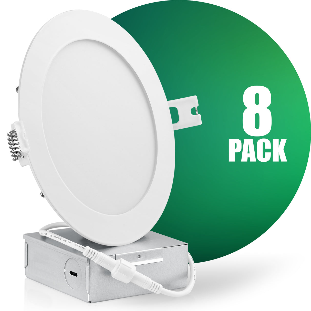QPlus Luz LED empotrable delgada de 6 pulgadas con caja de conexiones de metal, 13 W, 1050 LM, CCT único, regulable, certificación Energy Star, certificación ETL, clasificación IC, ubicación húmeda, 5 años de garantía