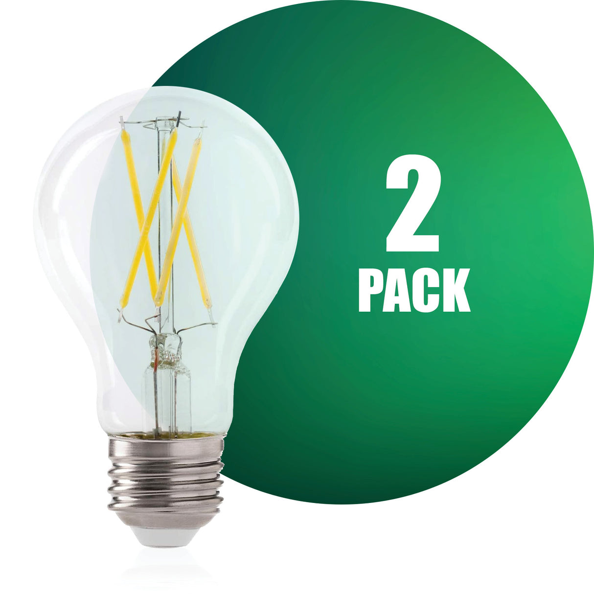 Bombilla LED de filamento con fotocélula QPlus A19, 9 W, 800 lm, 1 CCT (3000 K/5000 K), no regulable, sensor de atardecer a amanecer, certificación Energy Star, certificación UL, 3 años de garantía
