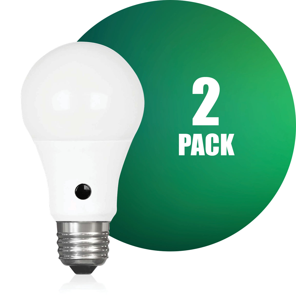 Bombilla LED con fotocélula QPlus A19, 10 W, 750 lm, 1 CCT (3000 K/4000 K/5000 K), no regulable, sensor de atardecer a amanecer, base de tornillo medio E26, certificación Energy Star, certificación UL, 3 años de garantía