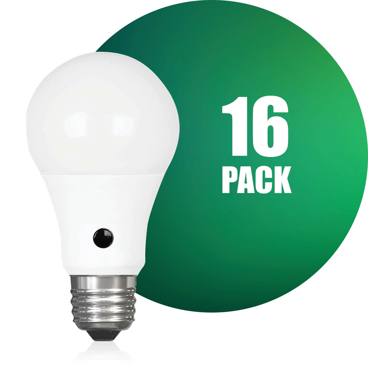Bombilla LED con fotocélula QPlus A19, 10 W, 750 lm, 1 CCT (3000 K/4000 K/5000 K), no regulable, sensor de atardecer a amanecer, base de tornillo medio E26, certificación Energy Star, certificación UL, 3 años de garantía