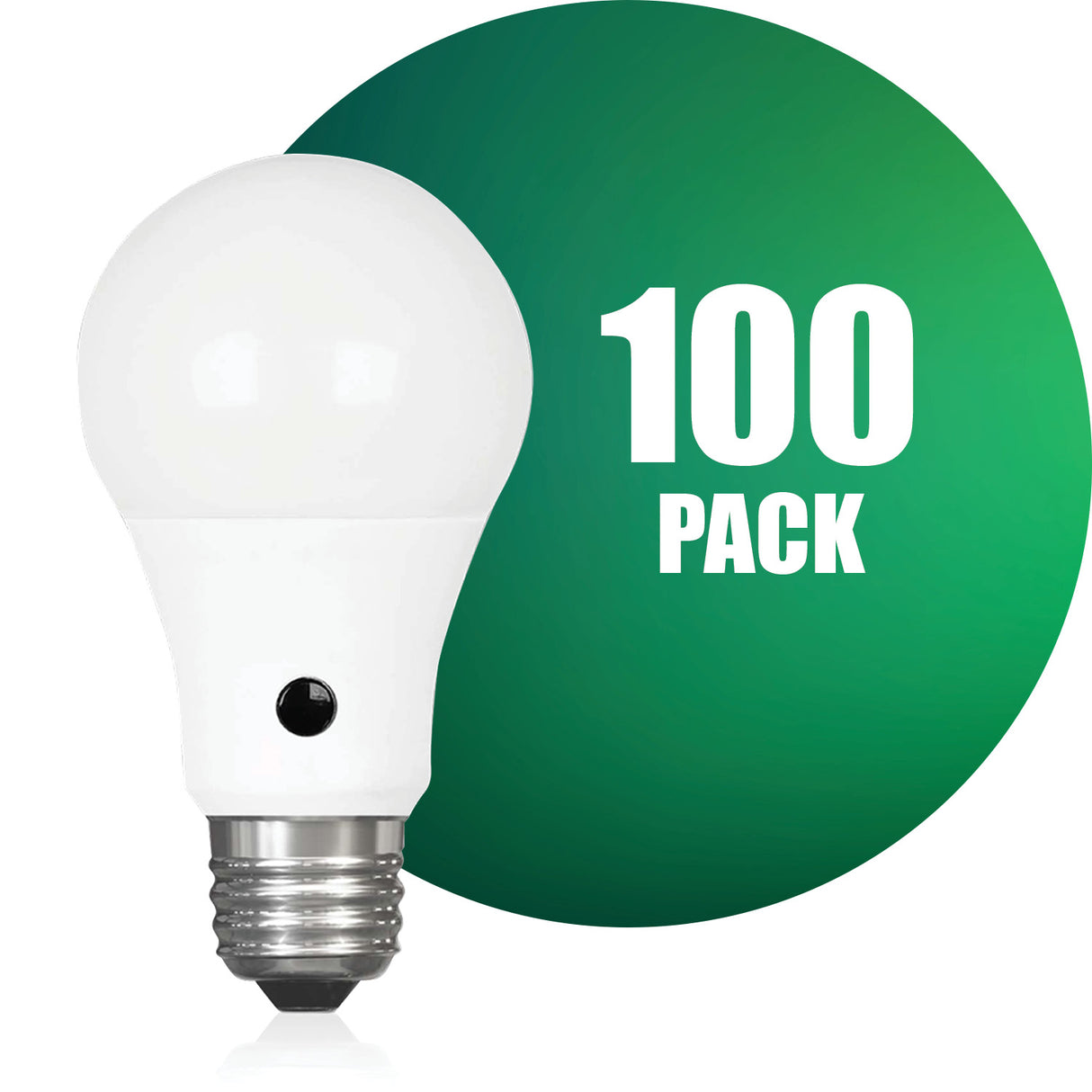 Bombilla LED con fotocélula QPlus A19, 10 W, 750 lm, 1 CCT (3000 K/4000 K/5000 K), no regulable, sensor de atardecer a amanecer, base de tornillo medio E26, certificación Energy Star, certificación UL, 3 años de garantía