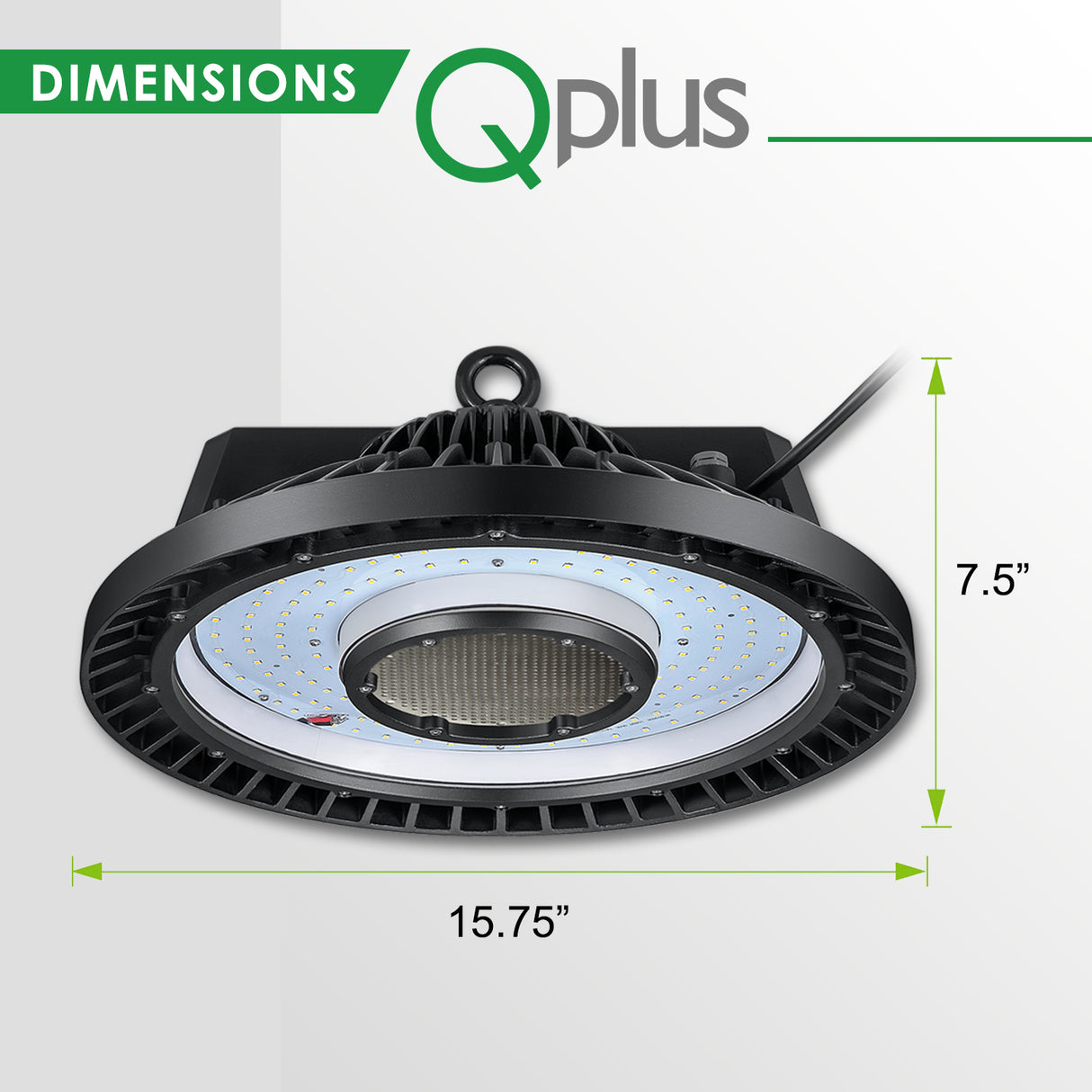 QPlus High Bay LED Light UFO 5000K / Iluminación de almacén 240W/31200 lúmenes - 100/277Voltios