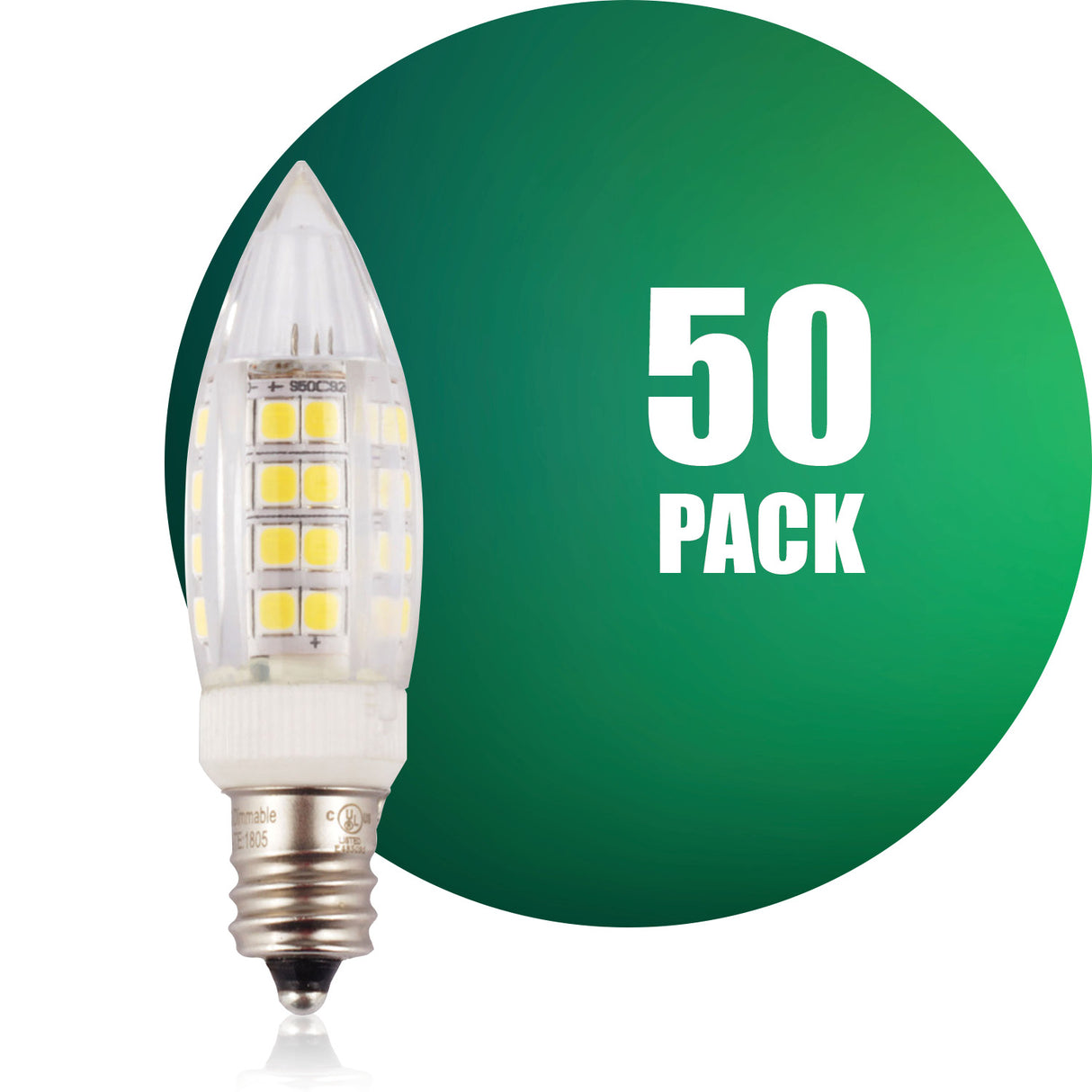 Bombilla LED QPlus G9, 4 W, 350 lm, 1 CCT (3000 K/4000 K/5000 K), regulable, base de tornillo E12, certificación Energy Star, certificación UL, 3 años de garantía
