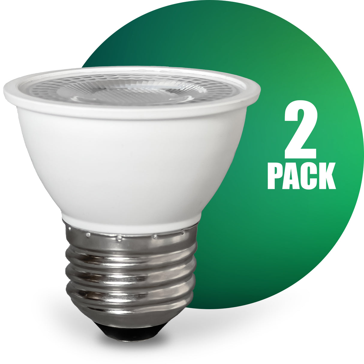 Bombilla LED empotrable QPlus PAR16, 7 W, 500 lm, 1 CCT (2700 K/3000 K/4000 K/5000 K/6500 K), ángulo de haz de 40°, regulable, base de tornillo medio E26, cuello corto, certificación Energy Star, certificación UL, 3 años de garantía