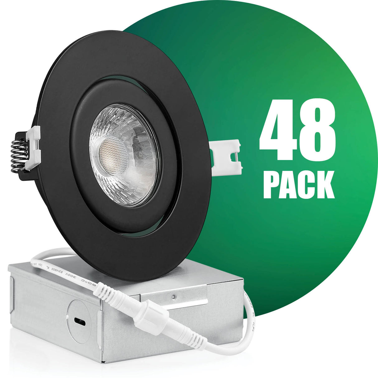 QPlus Luz LED empotrable Gimbal de 4 pulgadas con caja de conexiones de metal, 10 W, 750 lm, CCT único, regulable, certificación Energy Star, certificación ETL, clasificación IC, ubicación húmeda, 5 años de garantía