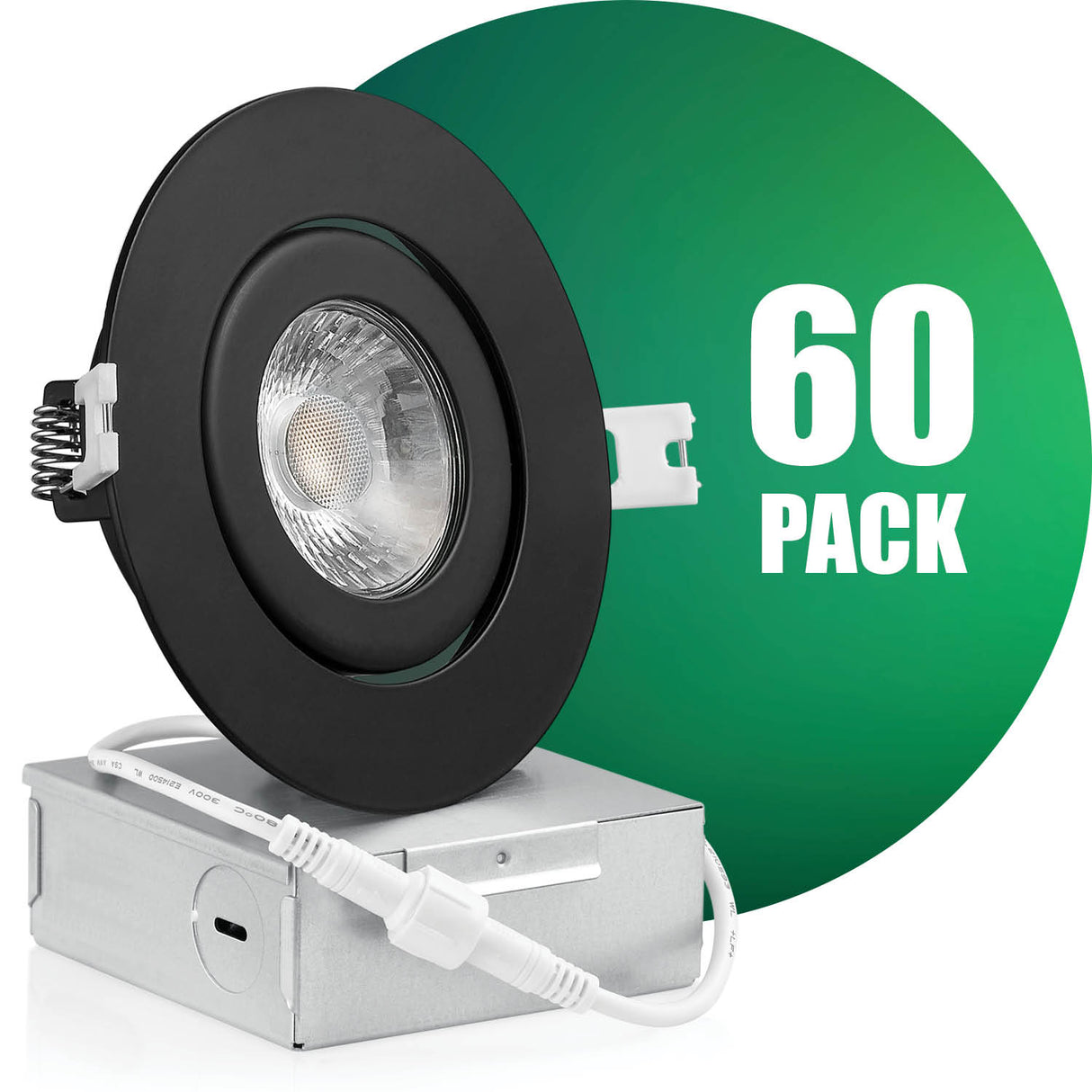 QPlus Luz LED empotrable Gimbal de 4 pulgadas con caja de conexiones de metal, 10 W, 750 lm, CCT único, regulable, certificación Energy Star, certificación ETL, clasificación IC, ubicación húmeda, 5 años de garantía