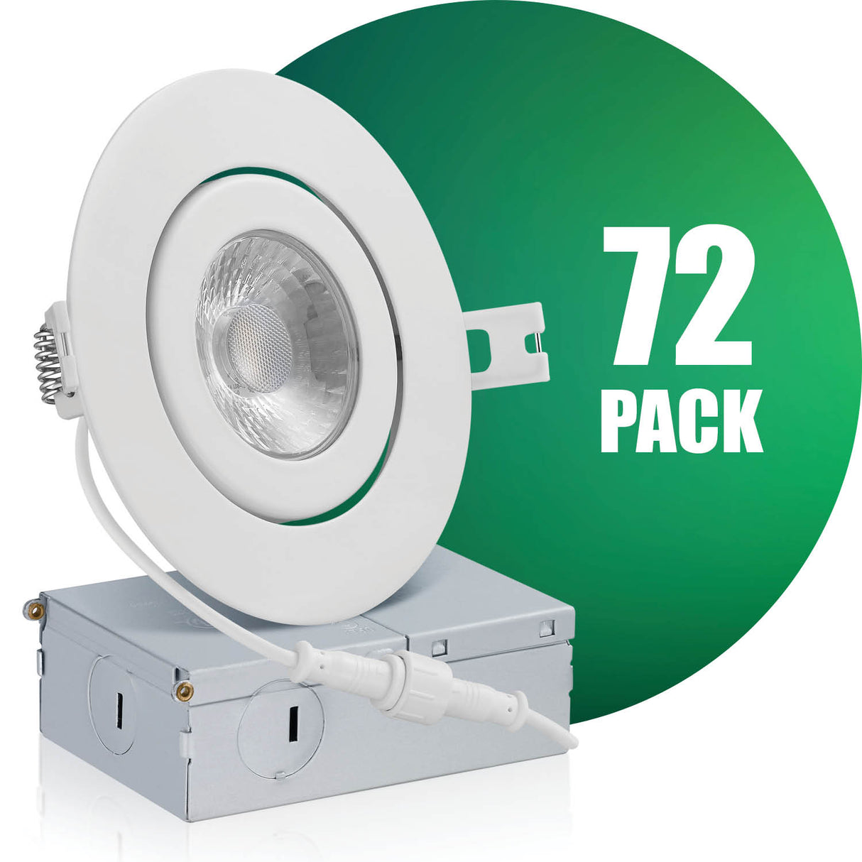QPlus Luz LED empotrable Gimbal de 4 pulgadas con caja de conexiones de metal, 10 W, 750 lm, CCT único, regulable, certificación Energy Star, certificación ETL, clasificación IC, ubicación húmeda, 5 años de garantía