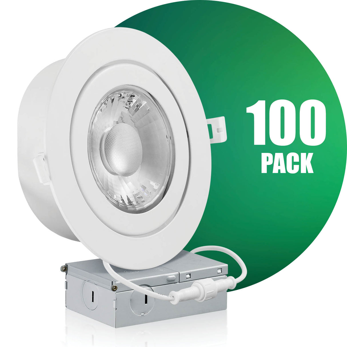 QPlus Luz LED empotrable tipo cardán hermético de 6 pulgadas con caja de conexiones de metal, 13 W, 1050 lm, CCT único, regulable, certificación Energy Star, certificación ETL, clasificación IC, ubicación húmeda, 5 años de garantía
