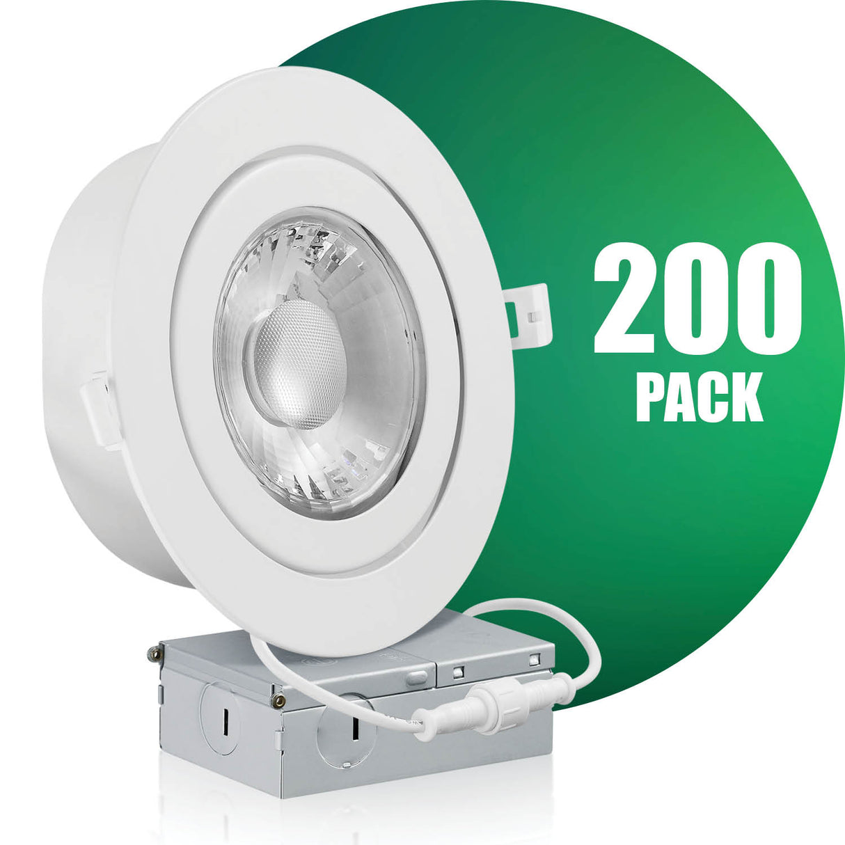 QPlus Luz LED empotrable tipo cardán hermético de 6 pulgadas con caja de conexiones de metal, 13 W, 1050 lm, CCT único, regulable, certificación Energy Star, certificación ETL, clasificación IC, ubicación húmeda, 5 años de garantía