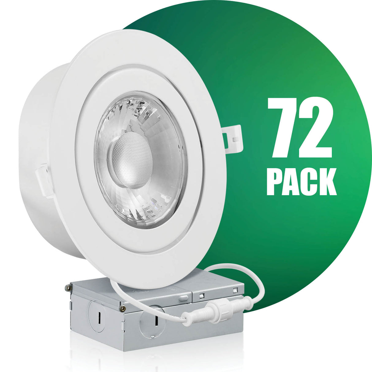 QPlus Luz LED empotrable tipo cardán hermético de 6 pulgadas con caja de conexiones de metal, 13 W, 1050 lm, CCT único, regulable, certificación Energy Star, certificación ETL, clasificación IC, ubicación húmeda, 5 años de garantía