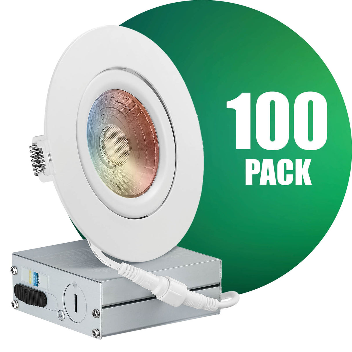 QPLUS 4 pulgadas Gimbal Empotrable Ajustable Multi Color Temperatura LED Pot Light (Temperatura de color cambiable por el interruptor de pared)