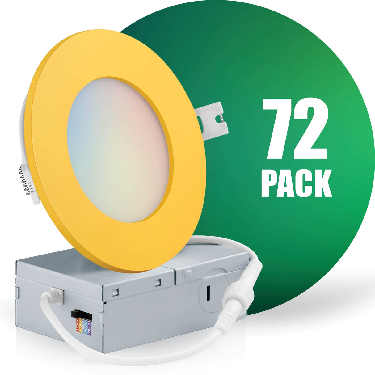 4 Inch Recessed LED Lighting, Slim, 5CCT Color Selectable, Wet Rated with EZ (4 port) Connector