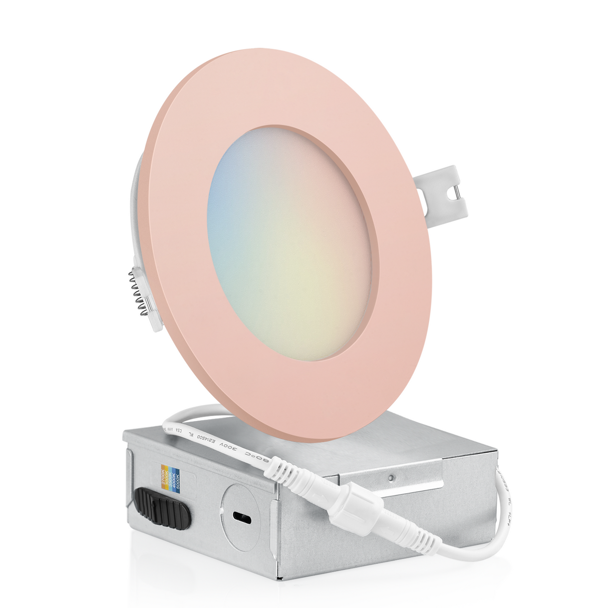 4 Inch Recessed LED Lighting, Slim, 5CCT Color Selectable, Wet Rated with EZ (4 port) Connector