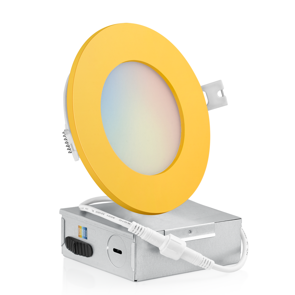 4 Inch Recessed LED Lighting, Slim, 5CCT Color Selectable, Wet Rated with EZ (4 port) Connector