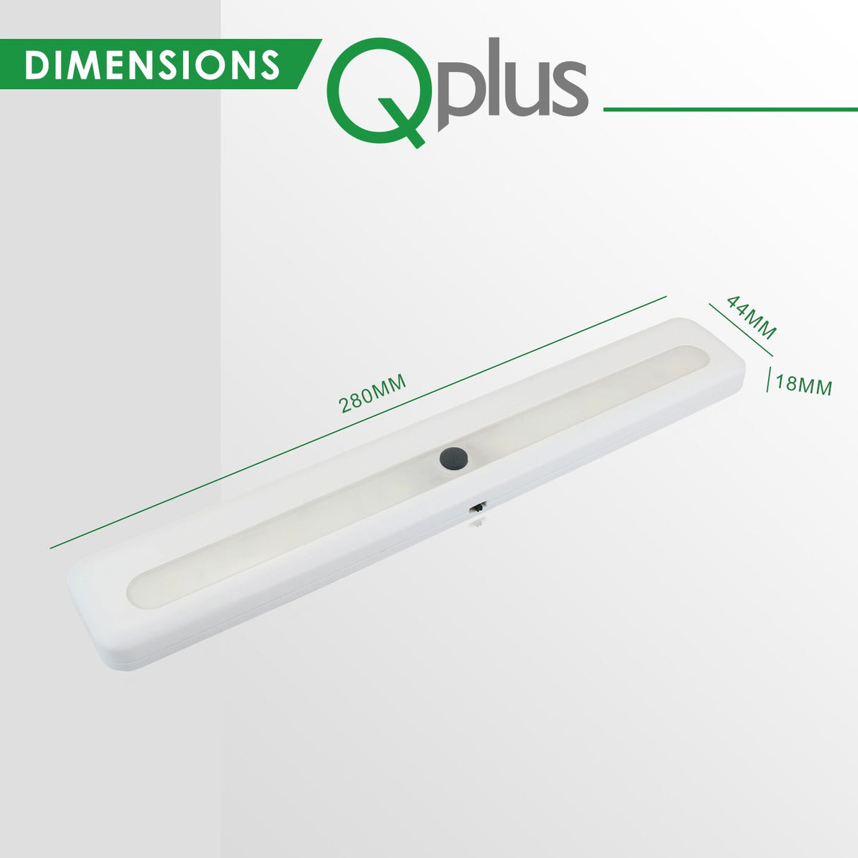 Luz LED para gabinete que funciona con baterías QPlus