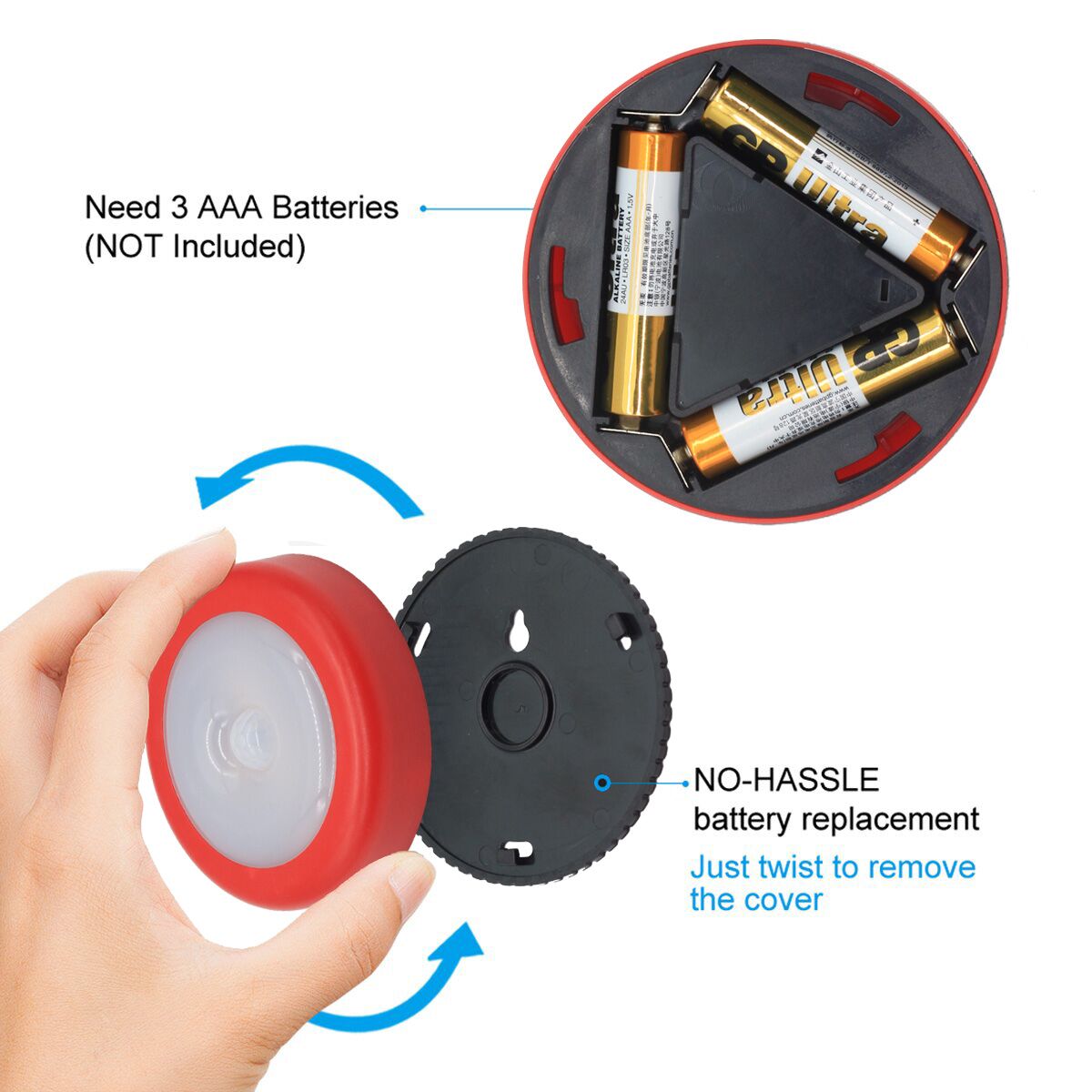 QPlus Motion Sensor Wireless Night Lights - Battery Powered 4000K