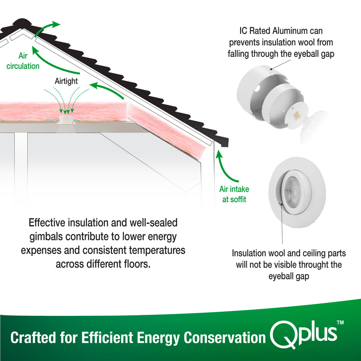 QPLUS 4 pulgadas Gimbal Empotrable Ajustable Multi Color Temperatura LED Pot Light (Temperatura de color cambiable por el interruptor de pared) 