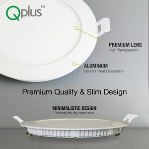 QPlus Luz LED empotrable delgada de 6 pulgadas con caja de conexiones de metal, 13 W, 1050 LM, CCT único, regulable, certificación Energy Star, certificación ETL, clasificación IC, ubicación húmeda, 5 años de garantía 