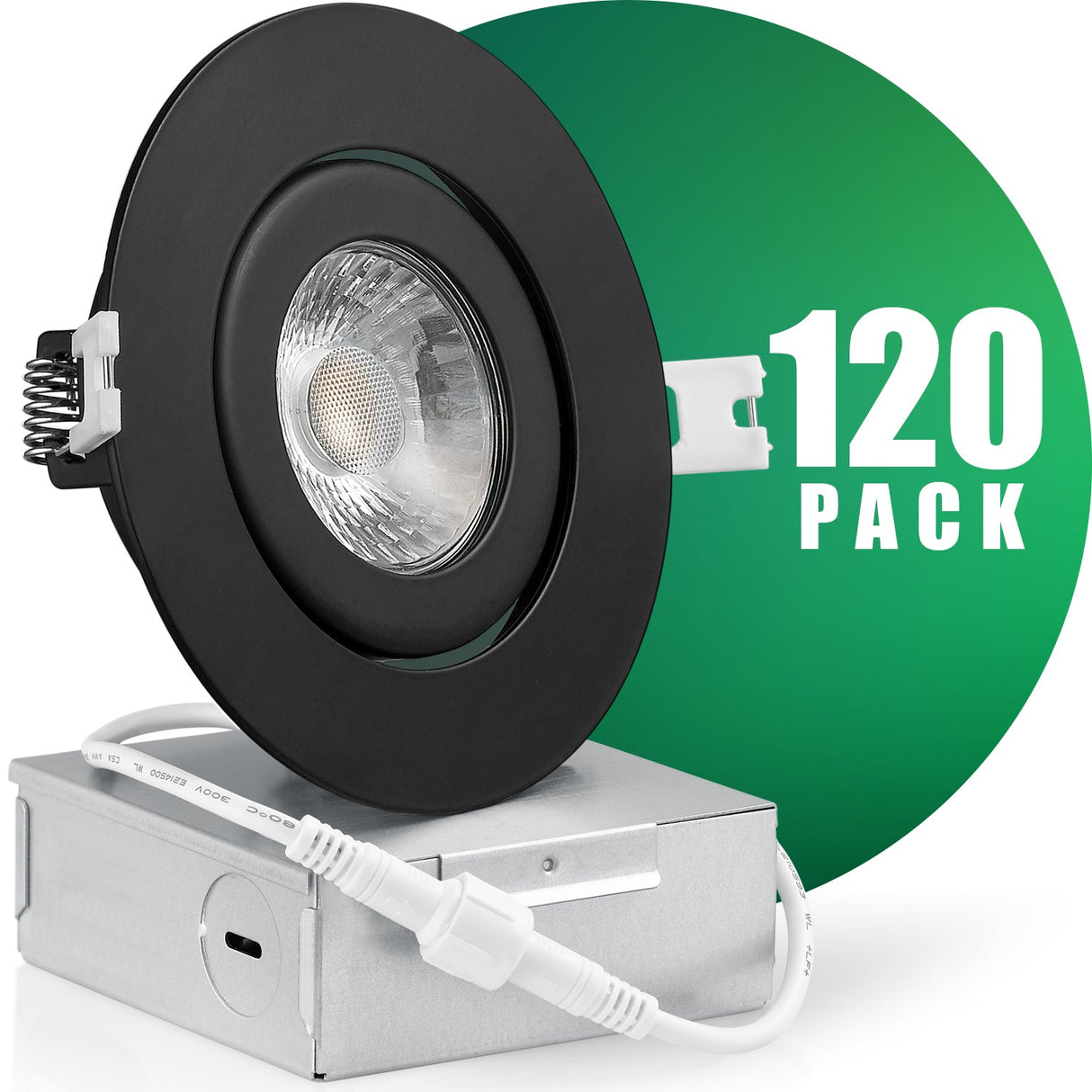 QPlus Luz LED empotrable Gimbal de 4 pulgadas con caja de conexiones de metal, 10 W, 750 lm, CCT único, regulable, certificación Energy Star, certificación ETL, clasificación IC, ubicación húmeda, 5 años de garantía 