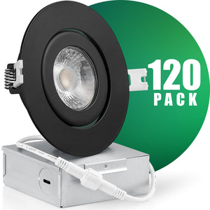 QPlus Luz LED empotrable Gimbal de 4 pulgadas con caja de conexiones de metal, 10 W, 750 lm, CCT único, regulable, certificación Energy Star, certificación ETL, clasificación IC, ubicación húmeda, 5 años de garantía 