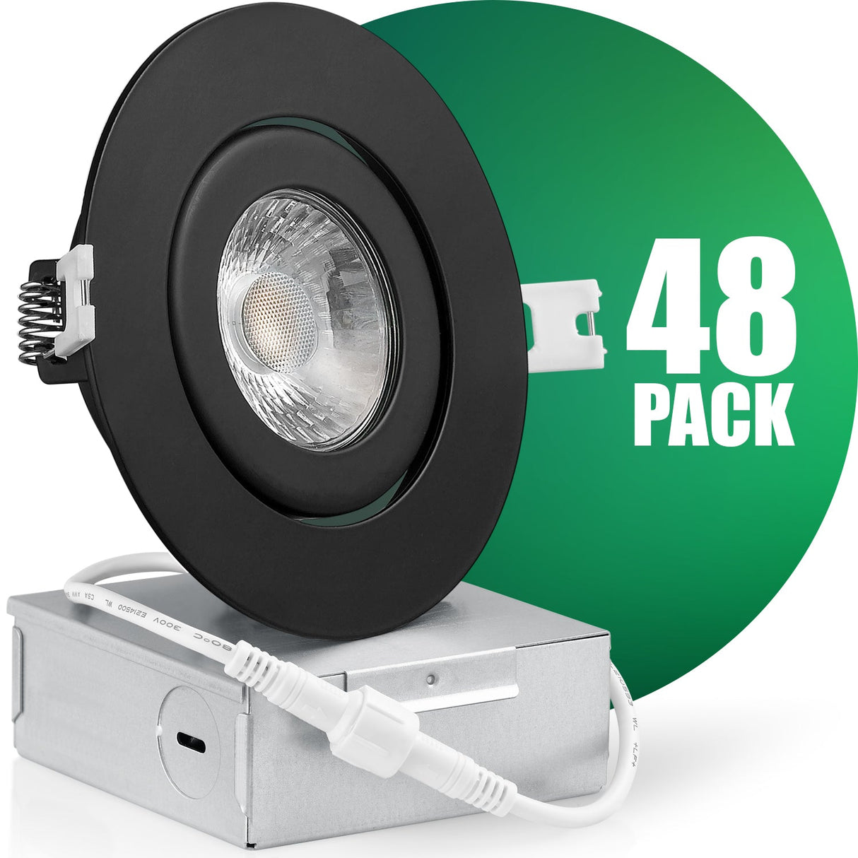 QPlus Luz LED empotrable Gimbal de 4 pulgadas con caja de conexiones de metal, 10 W, 750 lm, CCT único, regulable, certificación Energy Star, certificación ETL, clasificación IC, ubicación húmeda, 5 años de garantía 