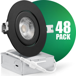 QPlus Luz LED empotrable Gimbal de 4 pulgadas con caja de conexiones de metal, 10 W, 750 lm, CCT único, regulable, certificación Energy Star, certificación ETL, clasificación IC, ubicación húmeda, 5 años de garantía 