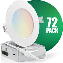 Load image into Gallery viewer, QPlus 4 Inch LED Recessed Slim Pot Light with the Metal Junction Box, 9W, 750LM, 5CCT(2700K/3000K/3500/4000K/5000K) Color Changeable, Twist Wire Connector, Dimmable, Energy Star Certified, ETL Listed, IC-Rated, Wet Rated, 5 Year Warranty
