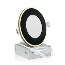 Cargar imagen en el visor de la galería, QPlus 4 Inch Slim Recessed LED  Pot Lights Black-Gold | recessed ceiling lights | led recessed lighting
