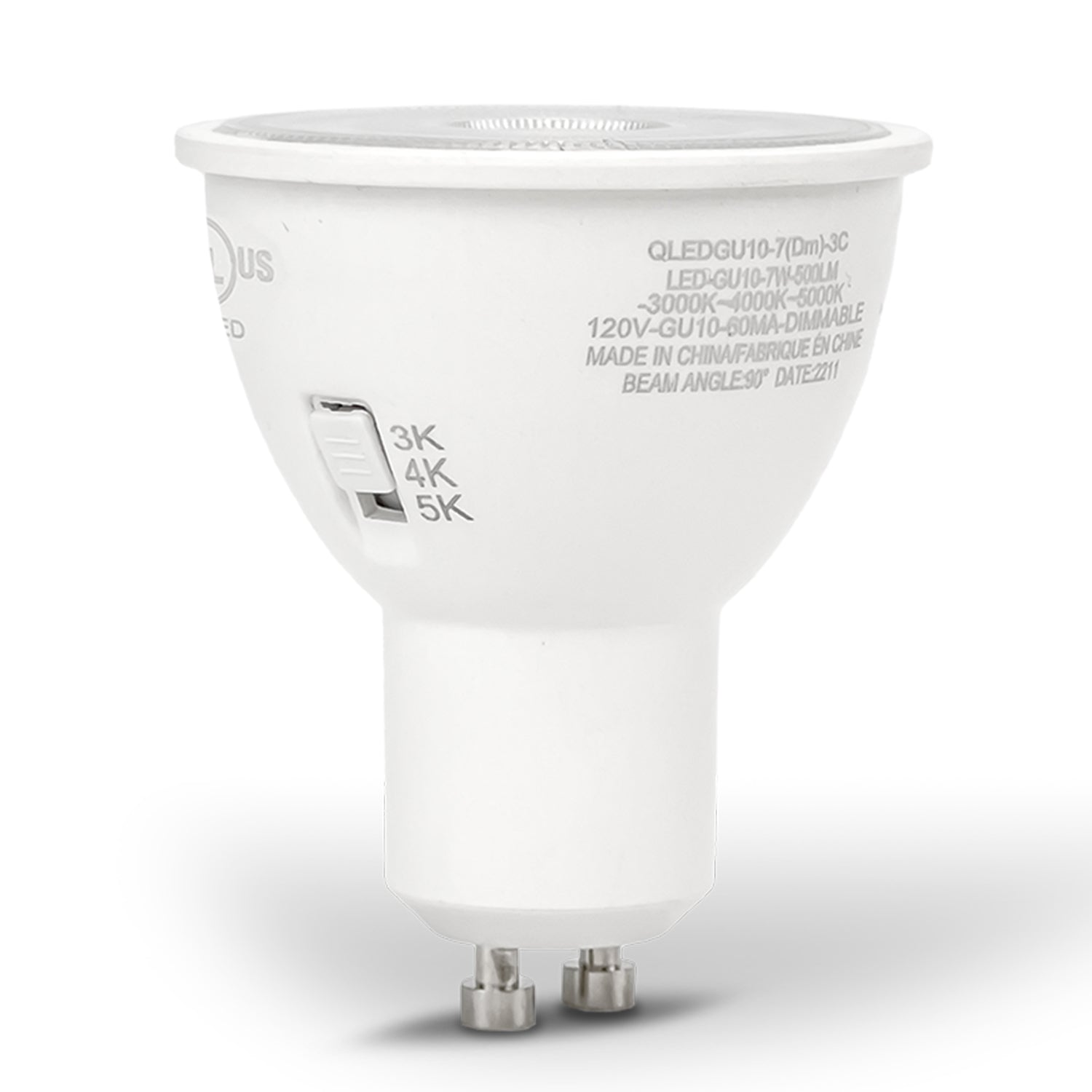 QPlus GU10 LED Track Light Bulb, 7W, 500LM, 3CCT(3000K/4000K/5000K),