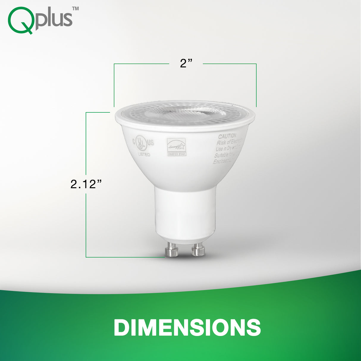 QPlus GU10 LED Track Light Bulb, 7W, 500LM, 1CCT(3000K/5000K), Beam Angle 40°, Dimmable, Energy Star Certified, UL Listed, 3 Year Warranty