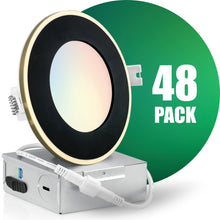 Cargar imagen en el visor de la galería, 4 Inch Recessed LED Lighting, Slim, 4CCT Color Selectable from Wall Switch, Wet Rated
