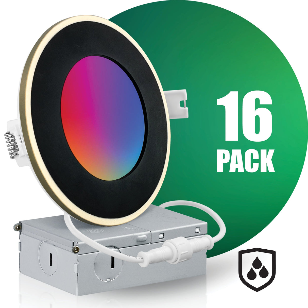 4 Inch Smart Recessed LED Lighting, Slim, WiFi-No Hub, RGB 16 Million Colors & Tunable White (2700K-6500K), Wet Rated, Works with Alexa & Google Assistant