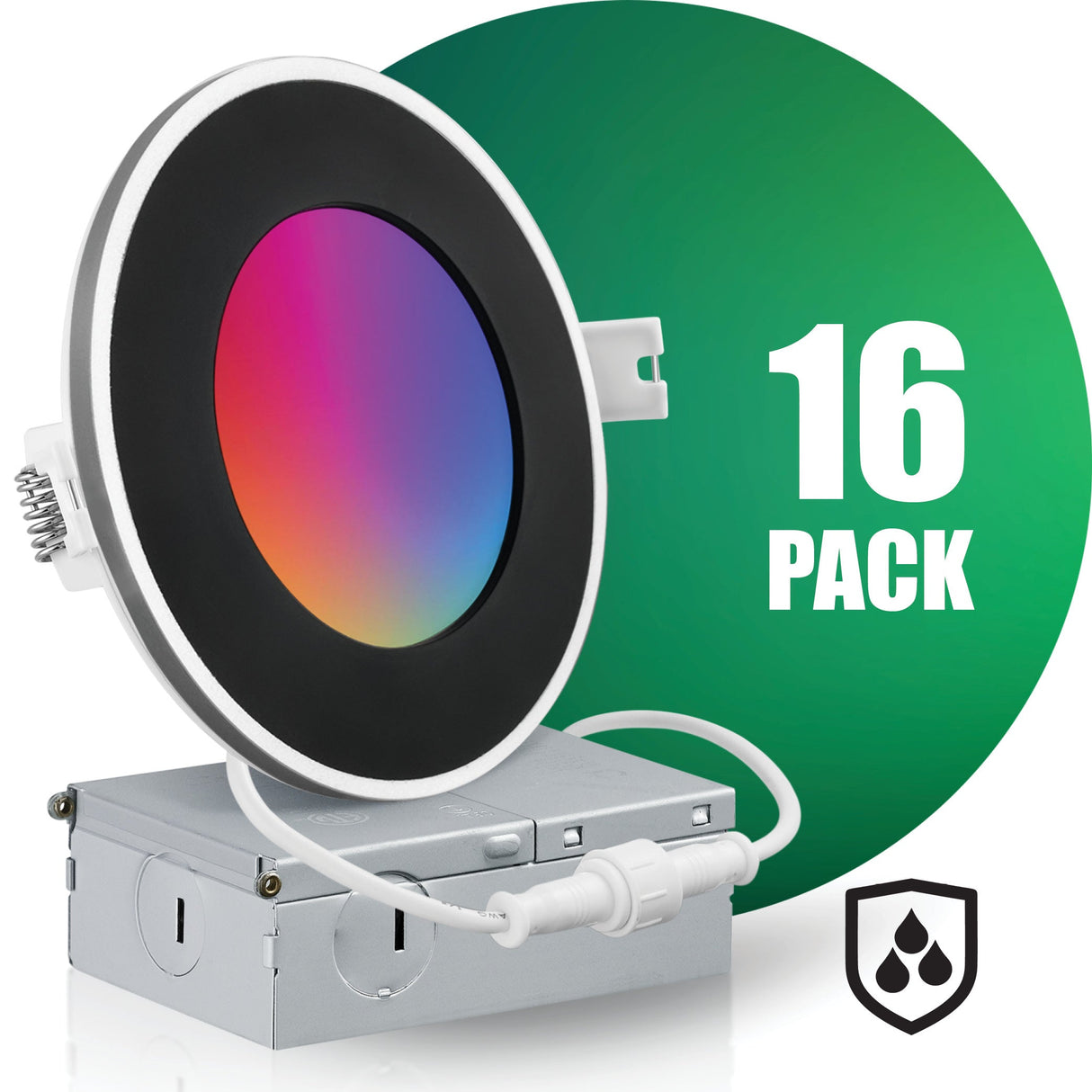 4 Inch Smart Recessed LED Lighting, Slim, WiFi-No Hub, RGB 16 Million Colors & Tunable White (2700K-6500K), Wet Rated, Works with Alexa & Google Assistant