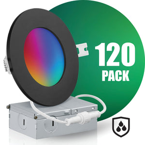 4 Inch Smart Recessed LED Lighting, Slim, WiFi-No Hub, RGB 16 Million Colors & Tunable White (2700K-6500K), Wet Rated, Works with Alexa & Google Assistant