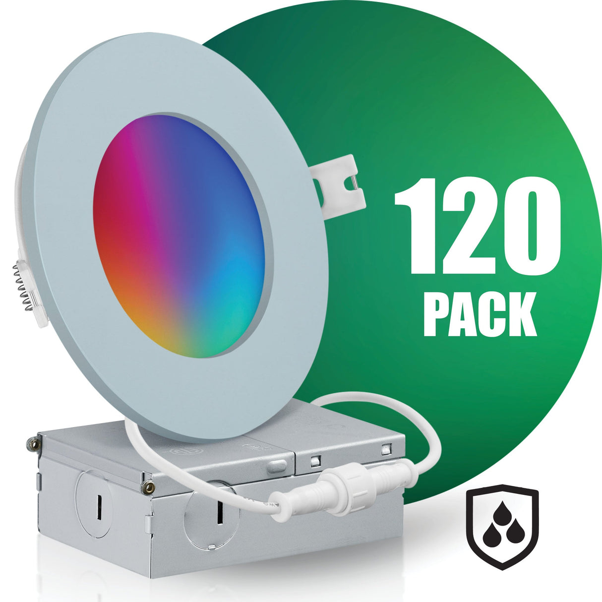 4 Inch Smart Recessed LED Lighting, Slim, WiFi-No Hub, RGB 16 Million Colors & Tunable White (2700K-6500K), Wet Rated, Works with Alexa & Google Assistant